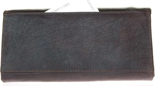Vista 4 de FLW Cartera de piel auténtica resistente aceitada para mujer con estampado ornamental parcial Marrón Classic