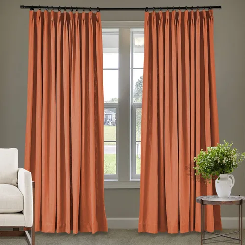 Vista 56 de Frelement Cortinas plisadas de lino de algodón de 100 pulgadas de ancho y 102 pulgadas de largo, cortinas con reducción de ruido para sala