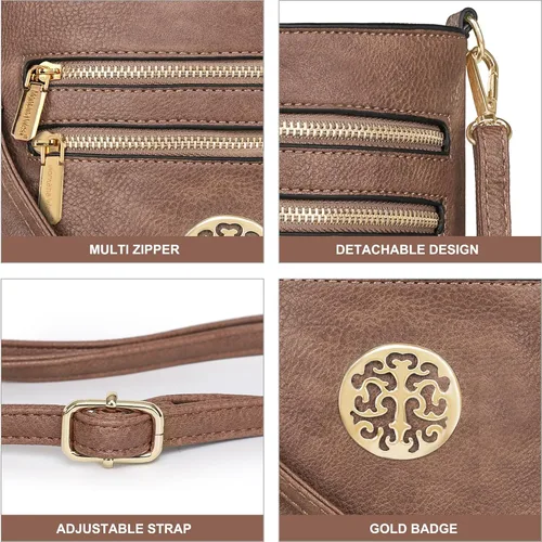 Vista 78 de Montana West Bolsos cruzados para mujer con múltiples bolsillos y correa ajustable