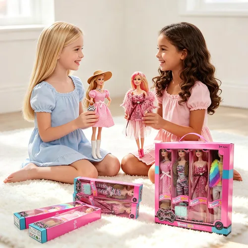 Vista 7 de Juego de 4 muñecas de moda de juguete americano de 11.5 pulgadas, muñecas de princesa para niñas de 6 a 12 años, juego de muñecas con accesorios