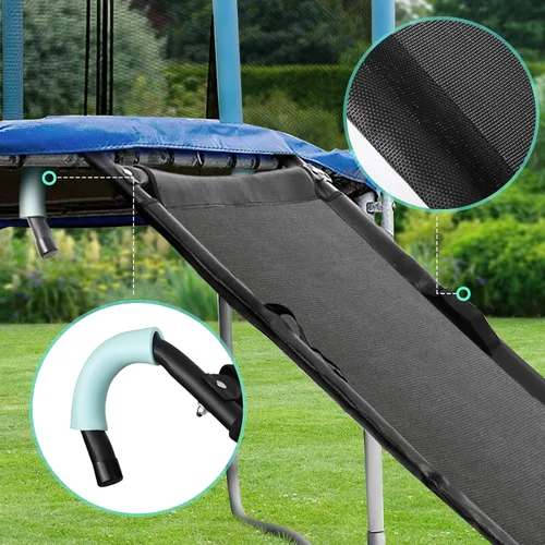 Vista 2 de TANOSHII® Escalera deslizante para cama elástica con asas, escalera de cama elástica universal, tela resistente a desgarros, ajuste universal