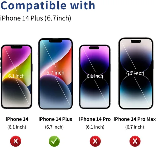 Vista 2 de ACANDYA Funda protectora transparente para iPhone 15 Plus, funda protectora para tarjetas de crédito, resistente a los golpes, antiarañazos