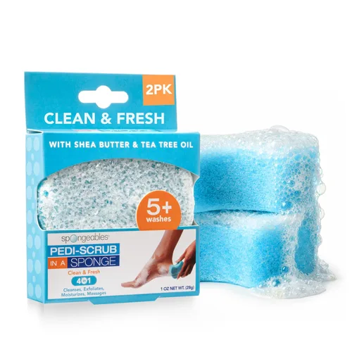 Vista 12 de Spongeables Pedi Scrub Foot Exfoliating 20+ Wash Sponge