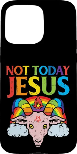 Vista 31 de Today Not Jesus Satan Goat Satanic Rainbow Satanism Gift Case for iPhone 17