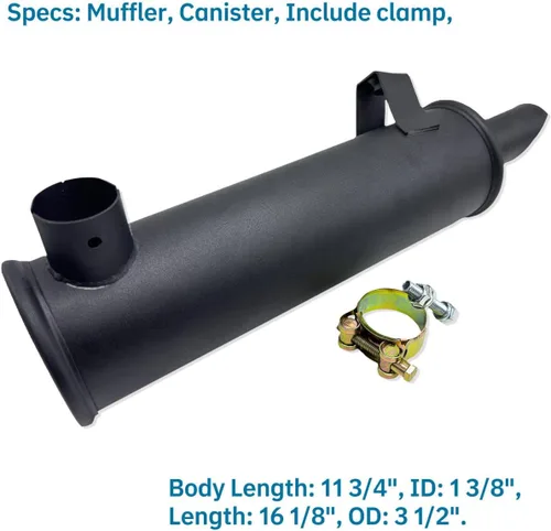 Vista 6 de 237550 237550S Silenciador de motor de escape 105-296 para tractores de jardín Cub Cadet, Kohler K241, K301 y K321 393840-R91, IH-393840-R91