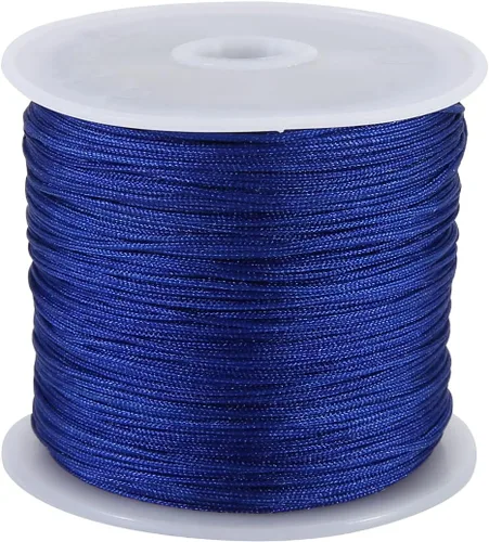 Vista 12 de Cordón de nailon de 0.031 in, hilo de nudo chino macramé pulsera de cola de rata trenzada (negro) Hilo chino nudo macramé pulsera de cola de rata