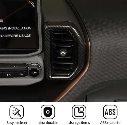 Vista 5 de JWWY Cubierta de salida de ventilación de aire acondicionado para salpicadero para 2021-2025+Ford Bronco Sport Accesorios interiores de fibra