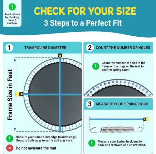 Vista 2 de Machrus Upper Bounce - Lona de repuesto para trampolín de 7.5 pies, 8 pies, 10 pies, 11 pies, 12 pies, 13 pies, 14 pies, 15 pies, 16 pies