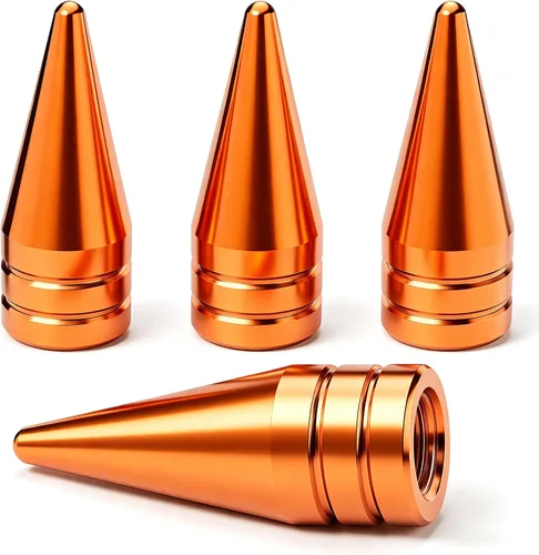 Vista 30 de 4 piezas de tapas de válvula de rueda con forma de punta, válvula de rueda de aleación de aluminio con punta, cubiertas universales de válvula