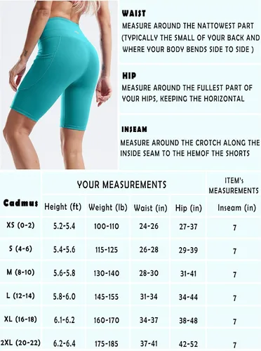 Vista 4 de CADMUS Pantalones cortos de yoga de cintura alta para mujer de 3 pulgadas, 4 pulgadas, 6 pulgadas, 7 pulgadas, 8 pulgadas, sensación desnuda
