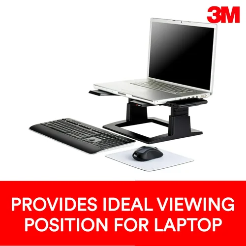 Vista 2 de Soporte elevador 3M para notebook, ajustable, Negro