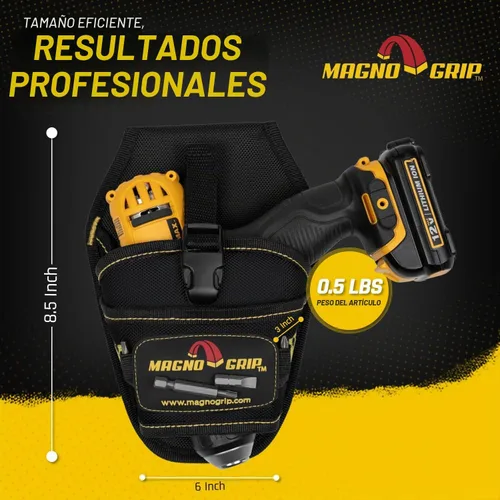 Vista 7 de MagnoGrip 002 – 580 funda magnética para taladro, para zurdos y diestros, color negro.