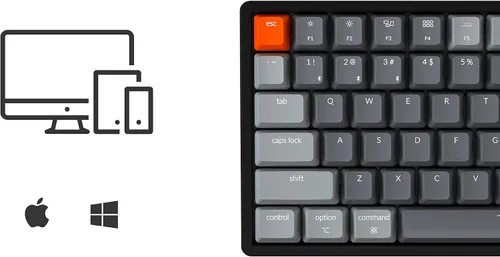 Vista 4 de Teclado mecánico Keychron K4 RGB intercambiable en caliente, teclado de computadora 96% layout Bluetooth inalámbrico/USB con cable con interruptor