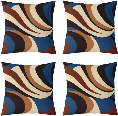 Vista 175 de Juego de 2 fundas de almohada abstractas de 16 x 16 pulgadas para niños, niñas, adolescentes, decoración de dormitorio, moderna a rayas, decoración