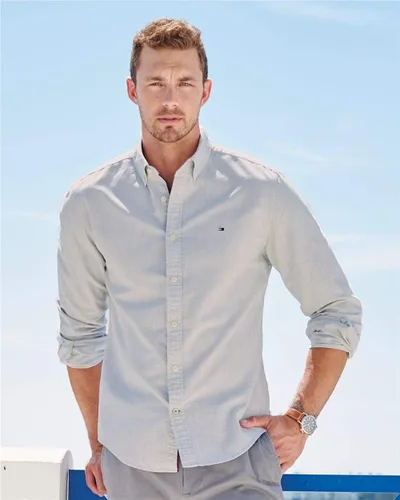 Vista 5 de Tommy Hilfiger - Camisa Oxford sólida de Nueva Inglaterra