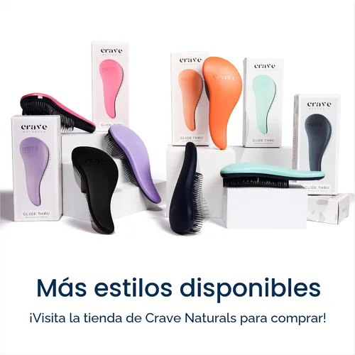 Vista 8 de Crave Naturals, Cepillo Desenredarte Deslizante para Resultados Definitivos, Niños y Adultos, Uso como Peine o Cepillo para Cabello, Color Negro