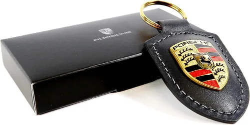 Vista 4 de Porsche Genuine Key Chain Ring Vehicle Keys Crest Keyfob Negro