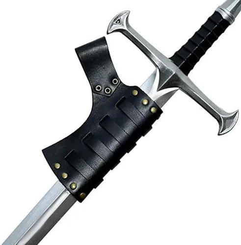 Vista 3 de Cinturón medieval de cuero de rana con hebilla ajustable para fiesta temática, accesorios de disfraces