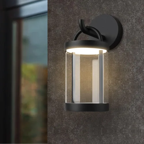 Vista 8 de Aplique de pared al aire libre blanco exterior IP54 impermeable LED lámpara de pared redonda iluminación luces de aluminio para porche entrada