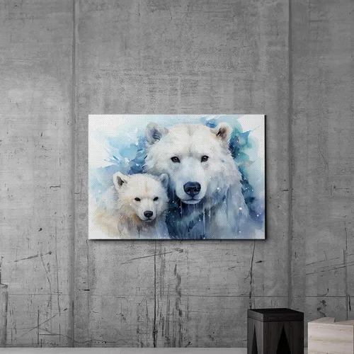 Vista 4 de Fox Mother Cub Prints, In The Style Of Stencil,Based, Ivory, Kids Wall Art, Kids Wall Art Display, Mom And Baby Animal Art Print, Wall Art, Home