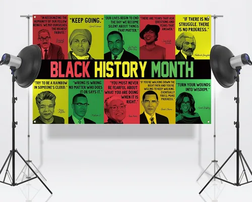 Vista 6 de Nepnuser Decoraciones del mes de la historia negra, telón de fondo de cabina de fotos afroamericana, orgullo negro, gente famosa, escuela, aula
