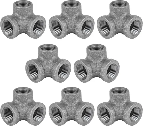 Vista 17 de PIPE DECOR - Acoplamiento de 1/2 pulgada, accesorios de hierro maleable negro para tuberías, pezones y accesorios estándar de 1/2 pulgada