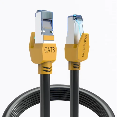 Vista 9 de Cable Ethernet MUKSIRON Cat 8 - 1.5 pies, cable de Internet blindado de alta resistencia con conector RJ45 para router