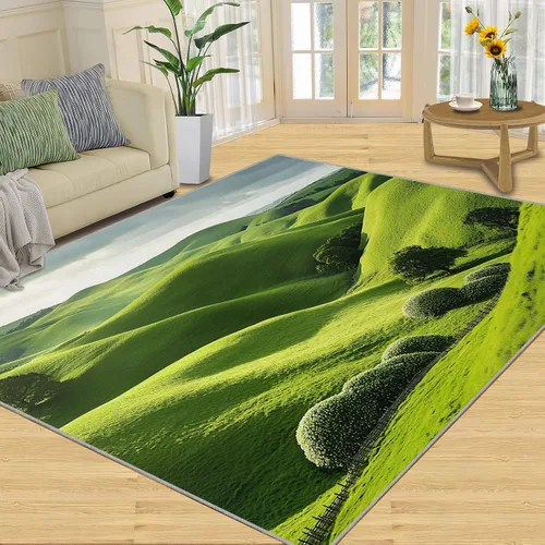 Vista 8 de Autumn Forest Rugs for Bedroom, Lake Forest Area Rug, Landscape Photo Rugs for Living Room, Indoor Non-Slip Rug, Machine Washable Carpet for Front