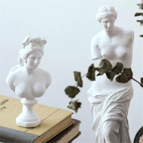 Vista 5 de Escultura de figura clásica decorativa de yeso, resina como modelo de pintura para artistas, busto, Venus, Apollo-David