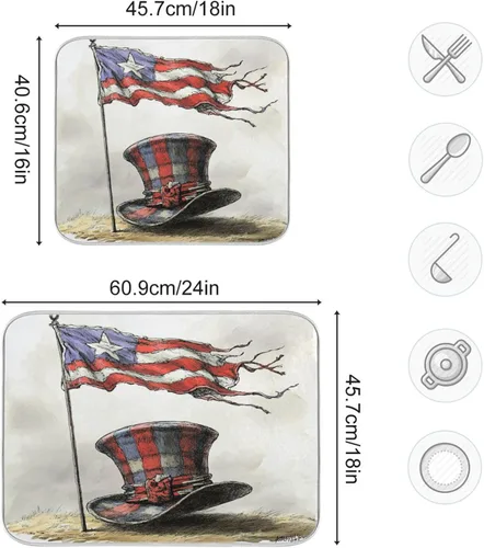 Vista 3 de Tapete de secado de platos para encimera de cocina, tapete de secado de platos, tapete escurridor de platos, almohadilla de microfibra absorbente
