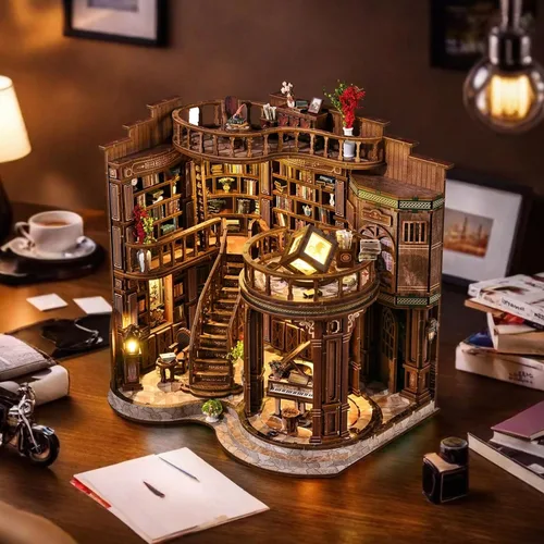 Vista 7 de Lannso Kit de Casa de Muñecas en Miniatura DIY, Kit de Casa de Muñecas, Mini Casa de Muñecas de Madera Hecha a Mano para Regalo de Adultos (AWO2-003)