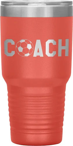 Vista 12 de Vaso de entrenador de fútbol, regalo de entrenador de fútbol, 30 onzas, con aislamiento, grabado de acero inoxidable, color negro