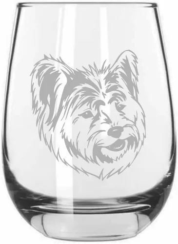 Vista 455 de Shar Pei (chino) - Vaso de vino sin tallo grabado para perro, 15.25 onzas