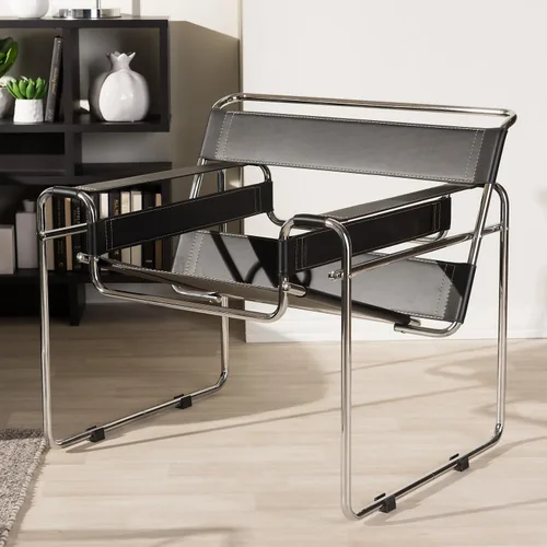 Vista 2 de Baxton Studio Jericho - Silla decorativa, 30 x 31 x 28 pulgadas, color negro
