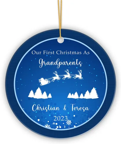 Vista 20 de Adorno personalizado de primera Navidad para bebé con nombre, personaliza la fecha de nacimiento de tu bebé, hora de nacimiento, peso y altura, bebé