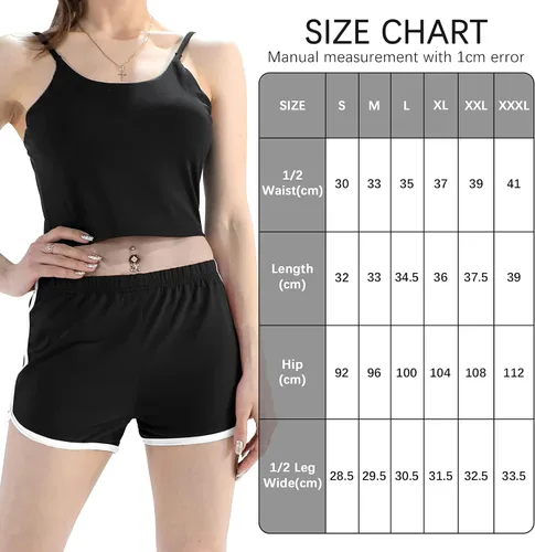 Vista 2 de URATOT Women's Cotton Shorts Gym Shorts Yoga Shorts Summer Running Active Shorts Dance Elastic Shorts, Pack of 2