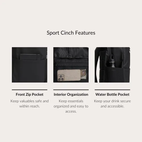 Vista 4 de Mochila deportiva con cincha, Negro -, Mochila deportiva con cincha