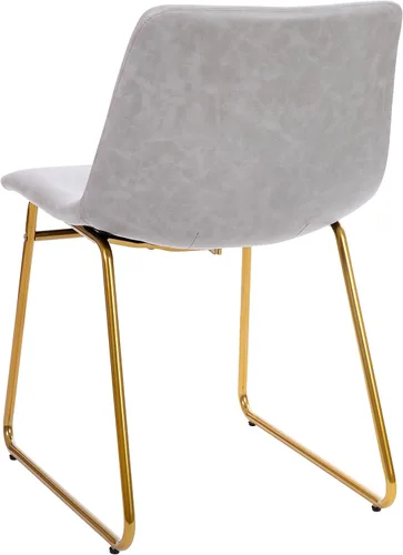 Vista 6 de Flash Furniture Butler LeatherSoft - Juego de 2 sillas de altura para mesa de comedor de 18 pulgadas, estilo moderno de mediados de siglo