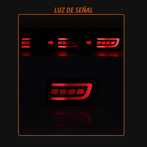 Vista 6 de ADIIL 2 luces reflectoras de parachoques inferior secuencial LED de lente Lente roja LED roja