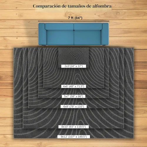 Vista 5 de LUXE WEAVERS Alfombra moderna geométrica ondulada antracita 2x3