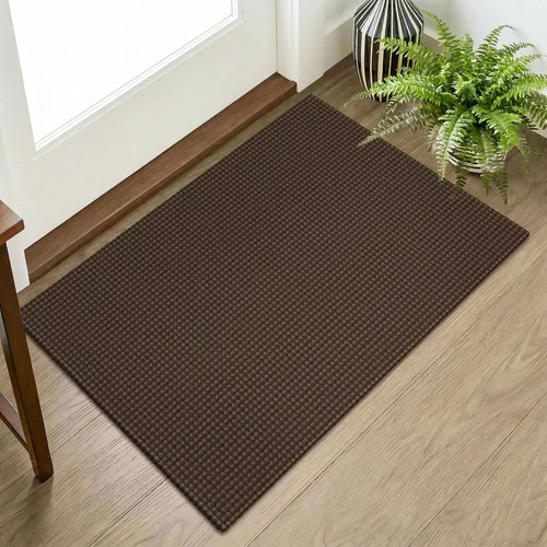 Vista 75 de KOZYFLY - Tapete para puerta de interior, lavable, pequeña, antideslizante, con respaldo de goma, felpudo de algodón para el hogar, color negro