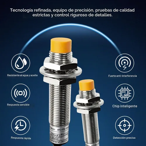 Vista 2 de ATO Interruptor inductivo del sensor de proximidad M12, 4pcs detector sin escudo 0.157 in NPN sensor de enfoque normalmente abierto (NO), conexión