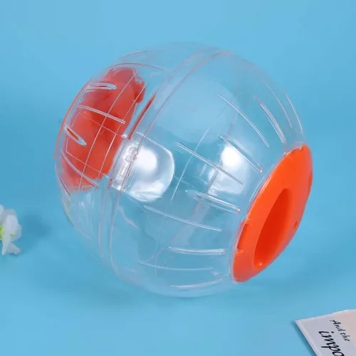 Vista 5 de POPETPOP Pelota de ejercicio para correr de hámster, mini pelota para mascotas pequeñas (naranja)