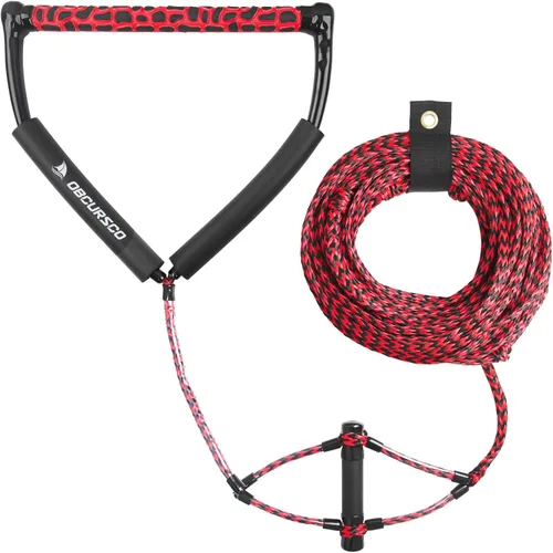 Vista 10 de Obcursco Cuerda Wakeboard, línea de deportes acuáticos con mango EVA. Ideal para esquí acuático, wakeboard, rodillera