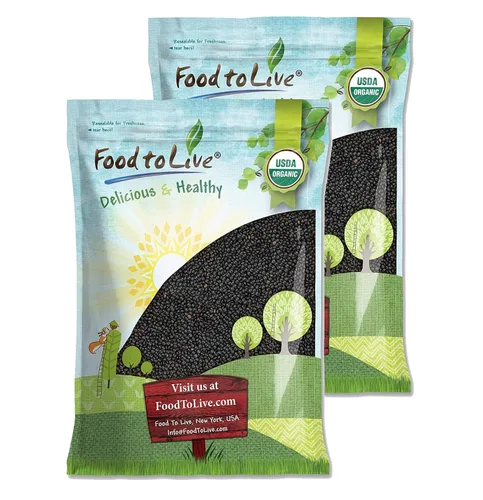 Vista 10 de Food to Live Lentejas negras orgánicas, 8 onzas, sin OMG, legumbres secas enteras, crudas, germinables, kosher, veganas, legumbres a granel, negro
