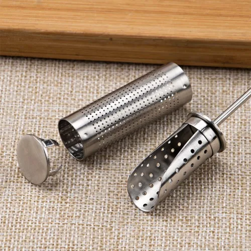Vista 5 de Kichvoe Tubo infusor de colador de té de metal para té suelto, filtro de cocina reutilizable para elaborar cerveza, práctico difusor de malla fina