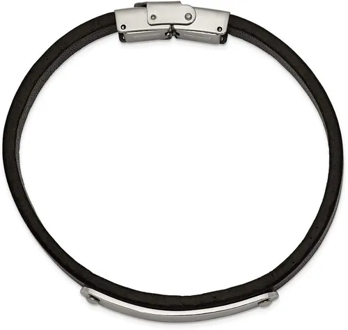 Vista 2 de Pulsera de identificación de acero inoxidable macizo para hombre de 8,5 pulgadas (ancho 0.276in)