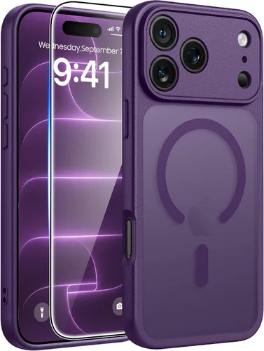 Vista 12 de FNTCASE - Funda para iPhone 16 Pro: magnética, mate, translúcida, de grado militar, protectora contra caídas, resistente, fina, duradera y a prueba