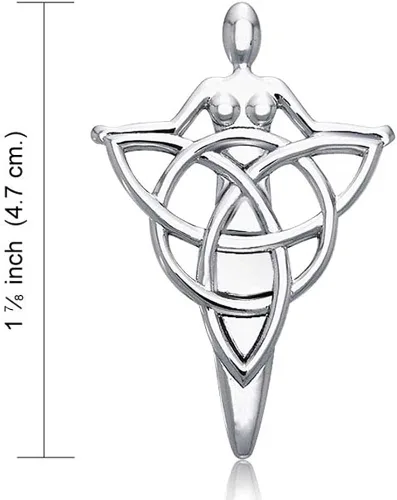 Vista 3 de Celtic Cerridwen Crone, Angel, Danu Ancient Divine Deity Lunar Moon, Mother Earth Nature Goddess Pendant Necklace For Women Teen .925 Sterling Silver