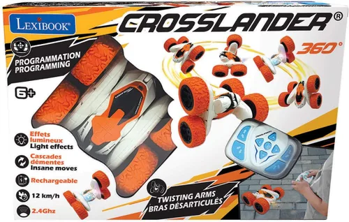 Vista 2 de LEXiBOOK - Crosslander Luminous Terrain Car, control remoto de muñeca, recargable, kit de acción electrónica, blanco/naranja